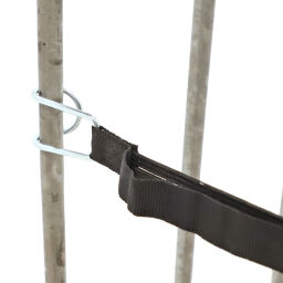 Roll cage used 2-sides clamp fences + 2 nylon tensioning belts 