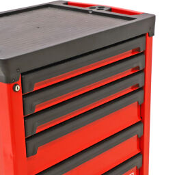 Transport case workshop trolley with 6 drawers 