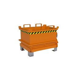Hopper tilting container low construction height