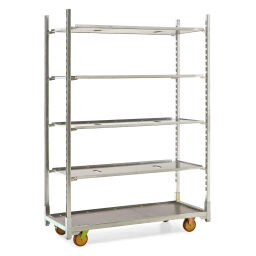 Order picking trolley roll cage flower cart / danish cart with 4 adjustable shelves 