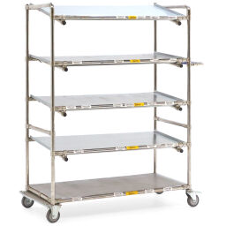 Shelved trollyes warehouse trolley shelved trolley with 5 shelves