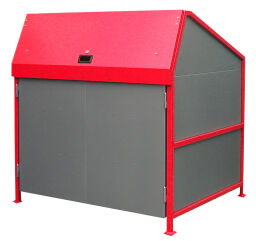 Waste container waste and cleaning conversion for 1100 liter waste containers with roof, walls, doors and bottom