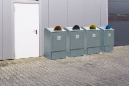 Wheelie bins conversion for 120 liter waste containers  with throw-in opening incl. roof