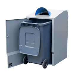 Wheelie bins conversion for 240 liter waste containers  with throw-in opening incl. roof