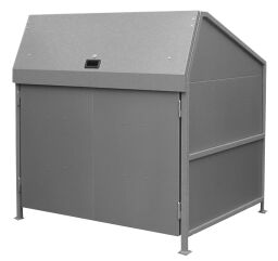 Waste container waste and cleaning conversion for 1100 liter waste containers with roof, walls and doors