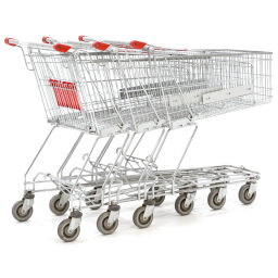Shopping trolley roll cage 4 castor wheels