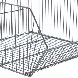 Wire basket with grip opening not stackable