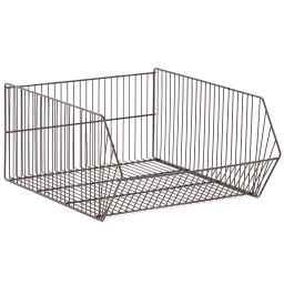 Wire basket with grip opening not stackable