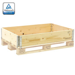 pallet stacking frames 1200x800 mm TÜV certified hinged construction stackable