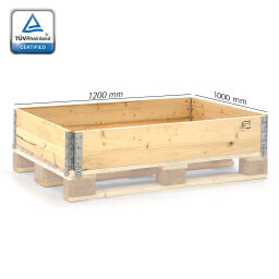 Palettenrahmen für Europaletten aus Holz | 1200 mm x 1000 mm | 4 Scharniere | TÜV-zertifiziert | Palettenangebot 108 Stück