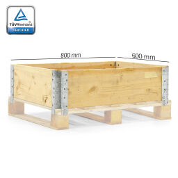 pallet stacking frames 800x600 mm TÜV certified hinged construction stackable