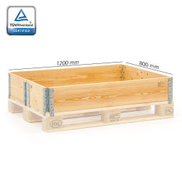 pallet stacking frames 1200x800 mm TÜV certified hinged construction stackable