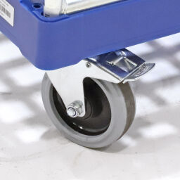 Roll conteneur de sécurité caisson à roulettes antivol fond en plastique avec barrières à emboîter