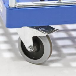 3 côtés Conteneur roulant à 3 compartiments fond en plastique avec barrières à emboîter