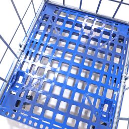 3 côtés Conteneur roulant à 3 compartiments fond en plastique avec barrières à emboîter
