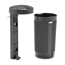 Outdoor waste bins waste and cleaning plastic waste bin with throw-in opening incl. roof