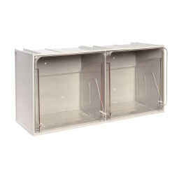 Storage bin plastic assortment case with 2 compartments