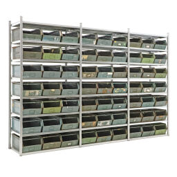 Combination set shelving combination kit shelving rack including 63 storage bins
