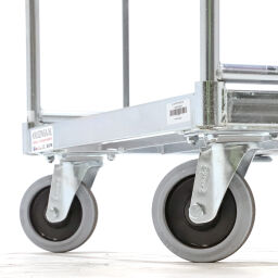 Rollbehälter 3-seitig 3-fach-Rollcontainer Stahlboden mit einsteckbaren Gitterstäben