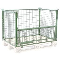 Rehausse palette Construction rabattables empilables 1 clapet en 1 côté longue Occasion