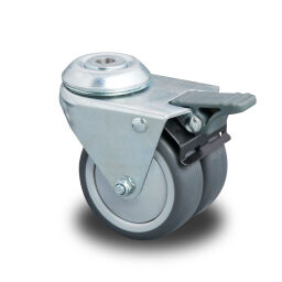 Zwenkwielen zwenkwiel met rem Ø 75x48 mm