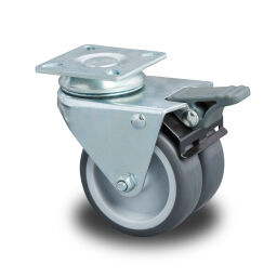 Castor wheels castor wheel with brake Ø 75x48 mm