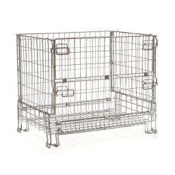 Wire basket collapsible 1 flap at 1 long side
