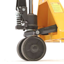 Gebruikte palletwagen standaard vorklengte 1150 mm, met rubberwiel hefhoogte 85-200 mm