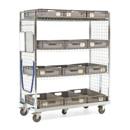 Used warehouse trolley shelved trolley storage boxes included