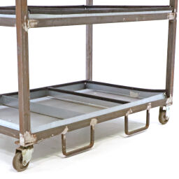 Used warehouse trolley shelved trolley with 4 shelves
