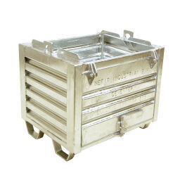 Stapelboxen Stahl feste Konstruktion Stapelbehälter verstärkte Ausführung + 4 Einsteckprofile Spezialanfertigung.  L: 852, B: 665, H: 685 (mm). Artikelcode: 99-4099-V
