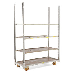 Shelved trollyes warehouse trolley flower cart / danish cart 3 adjustable shelves 