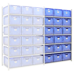 Combination set shelving combination kit extension including 18 stacking boxes