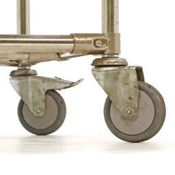 Chariot étagère chariot de manutention chariot à plateaux 2 parois latéral + barre de poussée