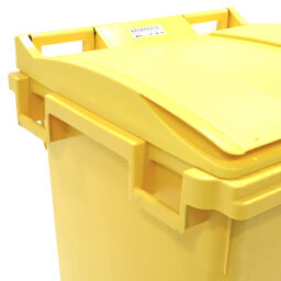 Gebruikte afvalcontainer afval en reiniging geschikt voor kam-opname met scharnierend deksel