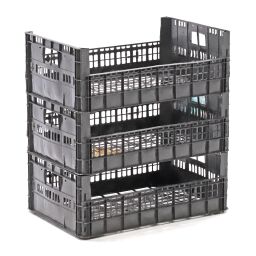 Used Euronorm stacking bins walls + floor perforated