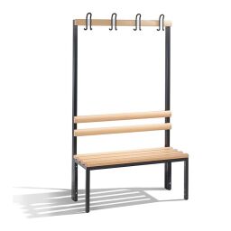 Cabinet cloakroom bench with coat rack, one-sided