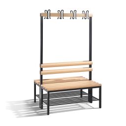 Cabinet cloakroom bench with coat rack and shoe rack, double-sided 