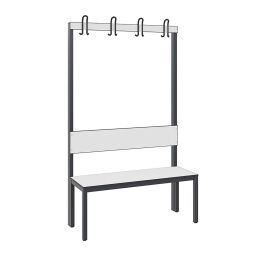 Cabinet cloakroom bench with coat rack, one-sided