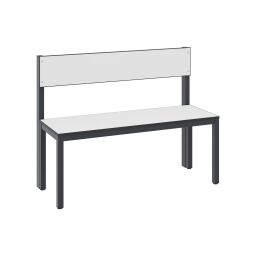 Cabinet cloakroom bench with backrest, single sided