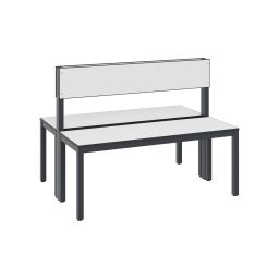 Cloakroom bench with backrest, double-sided