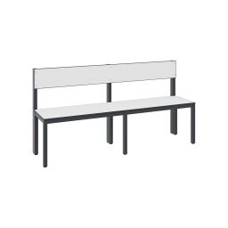 Cloakroom bench with backrest, single sided