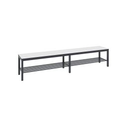 Cloakroom bench without superstructure, with shoe rack 