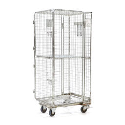 Roll cage used full security a-nestable with rubber wheels