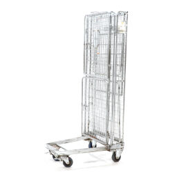 Full security roll cage a-nestable with rubber wheels