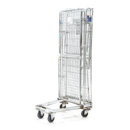Roll cage used full security a-nestable with rubber wheels