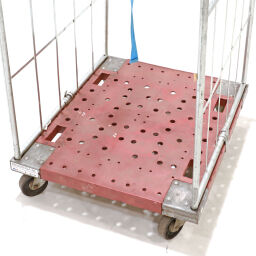 Used 2-Sides 2-sides roll container plastic base with clip-on fences