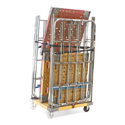 Used 2-Sides 2-sides roll container plastic base with clip-on fences