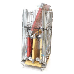 Used 2-Sides 2-sides roll container plastic base with clip-on fences