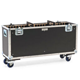 Flightcase with double closure and handle